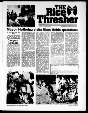 The Rice Thresher (Houston, Tex.), Vol. 64, No. 22, Ed. 1 Monday, November 22, 1976