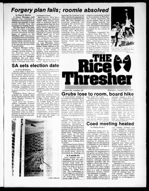 Primary view of object titled 'The Rice Thresher (Houston, Tex.), Vol. 64, No. 26, Ed. 1 Thursday, January 20, 1977'.
