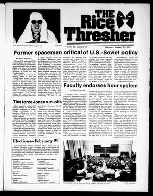 The Rice Thresher (Houston, Tex.), Vol. 64, No. 27, Ed. 1 Thursday, January 27, 1977