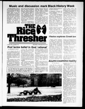 The Rice Thresher (Houston, Tex.), Vol. 64, No. 31, Ed. 1 Thursday, February 10, 1977