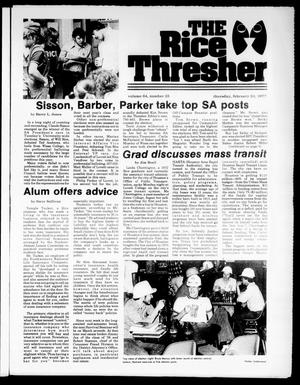 Primary view of object titled 'The Rice Thresher (Houston, Tex.), Vol. 64, No. 35, Ed. 1 Thursday, February 24, 1977'.