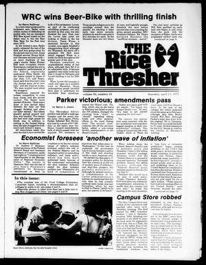 The Rice Thresher (Houston, Tex.), Vol. 64, No. 43, Ed. 1 Thursday, April 14, 1977