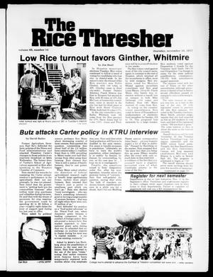 The Rice Thresher (Houston, Tex.), Vol. 65, No. 14, Ed. 1 Thursday, November 10, 1977