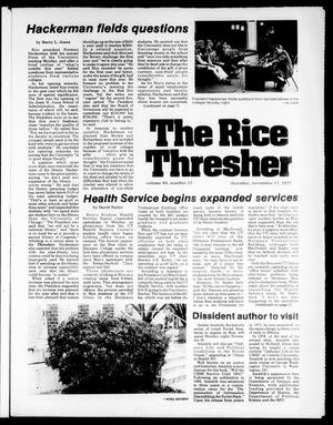 The Rice Thresher (Houston, Tex.), Vol. 65, No. 15, Ed. 1 Thursday, November 17, 1977