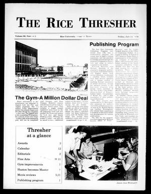 Primary view of object titled 'The Rice Thresher (Houston, Tex.), Vol. 66, No. 1, Ed. 1 Friday, July 14, 1978'.
