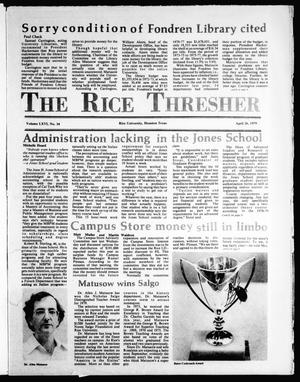The Rice Thresher (Houston, Tex.), Vol. 66, No. 34, Ed. 1 Thursday, April 26, 1979