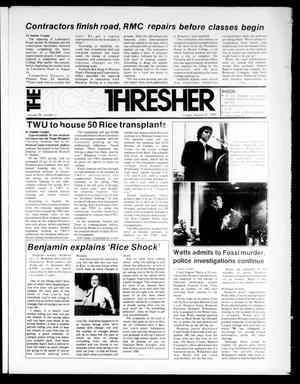 Primary view of object titled 'The Rice Thresher (Houston, Tex.), Vol. 70, No. 2, Ed. 1 Friday, August 20, 1982'.