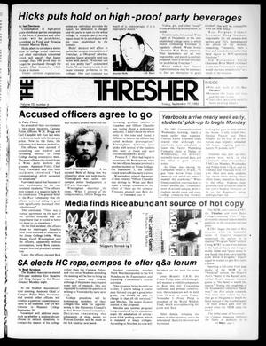 Primary view of object titled 'The Rice Thresher (Houston, Tex.), Vol. 70, No. 6, Ed. 1 Friday, September 17, 1982'.