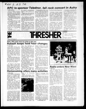 Primary view of object titled 'The Rice Thresher (Houston, Tex.), Vol. 70, No. 9, Ed. 1 Friday, October 8, 1982'.