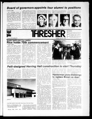 Primary view of object titled 'The Rice Thresher (Houston, Tex.), Vol. 70, No. 30, Ed. 1 Tuesday, May 24, 1983'.