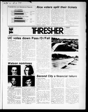 The Rice Thresher (Houston, Tex.), Vol. 72, No. 12, Ed. 1 Friday, November 9, 1984