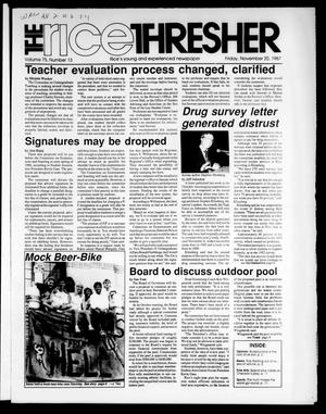 The Rice Thresher (Houston, Tex.), Vol. 75, No. 13, Ed. 1 Friday, November 20, 1987