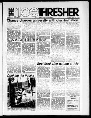 Primary view of object titled 'The Rice Thresher (Houston, Tex.), Vol. 75, No. 27, Ed. 1 Friday, April 22, 1988'.