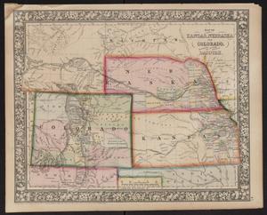 Map of Kansas, Nebraska and Colorado : showing also the sourthern portion of Dacotah / drawn and engraved by W.H. Gamble.