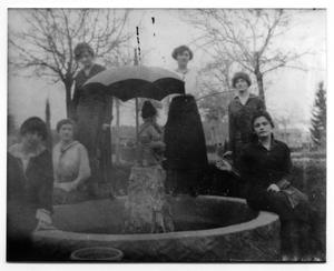 Primary view of object titled '[Group of Women Around a Fountain]'.