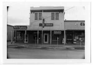 Primary view of object titled '[Photograph of Stores in Fredericksburg]'.