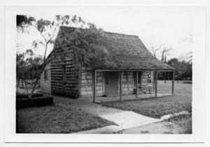 Primary view of object titled '[Photograph of the Peter Walter Cabin]'.