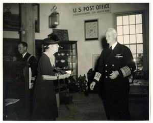 [Photograph of Admiral Nimitz Presenting Sword to Julia Estell]