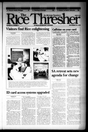 The Rice Thresher (Houston, Tex.), Vol. 84, No. 4, Ed. 1 Friday, September 20, 1996