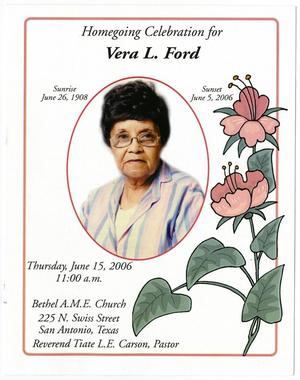 Primary view of object titled '[Funeral Program for Vera L. Ford, June 15, 2006]'.
