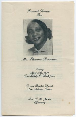 Primary view of object titled '[Funeral Program for Elvanna Burrowes, April 15, 1983]'.