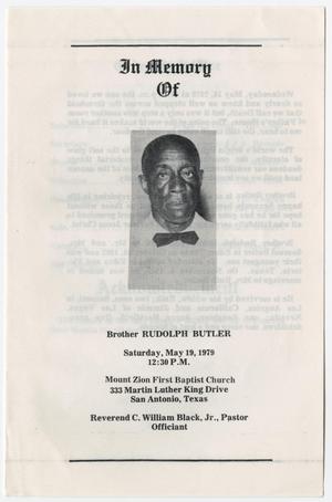 [Funeral Program for Rudolph Butler, May 19, 1979]