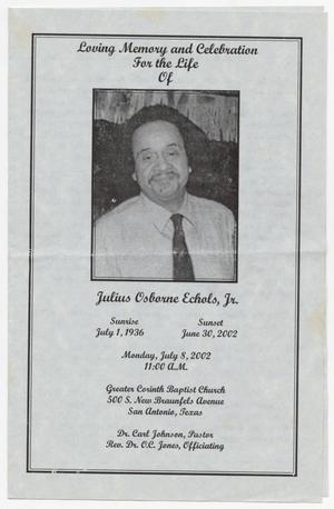 [Funeral Program for Julius Osborne Echols, Jr., July 8, 2002]
