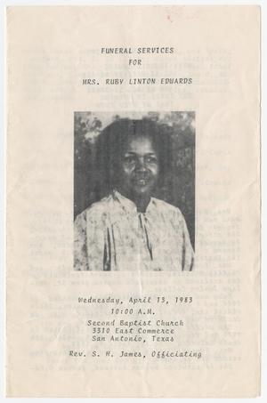 [Funeral Program for Ruby Linton Edwards, April 13, 1983]