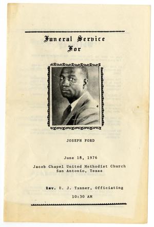 [Funeral Program for Joseph Ford, June 18, 1976]