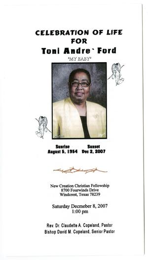 [Funeral Program for Toni Andre Ford, December 8, 2007]