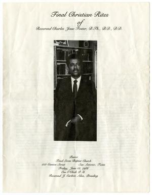 [Funeral Program for Charles Jesse Foster, June 13, 1986]