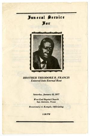[Funeral Program for Theodore R. Francis, January 22, 1977]