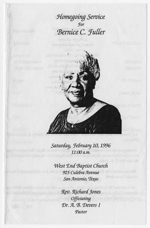 [Funeral Program for Bernice C. Fuller, February 10, 1996]