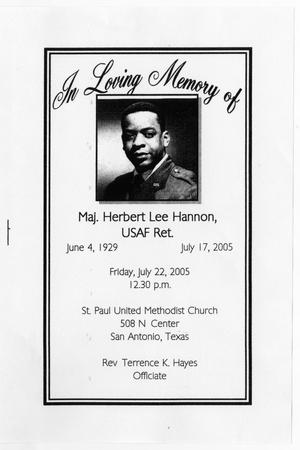 [Funeral Program for Herbert Lee Hannon, July 22, 2005]