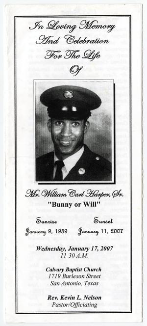 [Funeral Program for William Carl Harper, Sr., January 17, 2007]