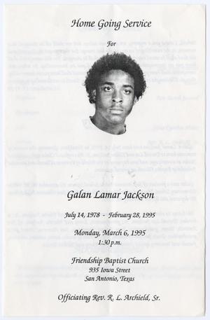 [Funeral Program for Galan Lamar Jackson, March 6, 1995]