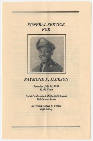 [Funeral Program for Raymond F. Jackson, July 16, 1991]