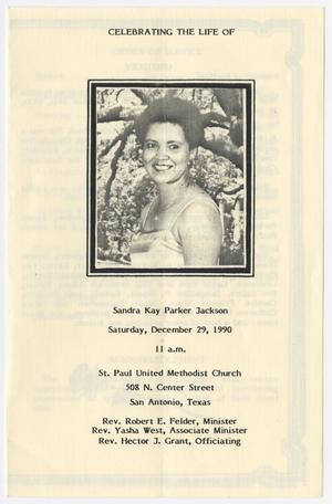[Funeral Program for Sandra Kay Parker Jackson, December 29, 1990]