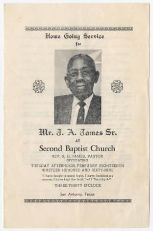 [Funeral Program for J. A. James, Sr., February 18, 1969]