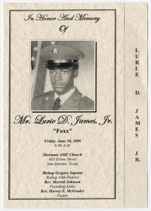 Primary view of object titled '[Funeral Program for Lurie D. James, Jr., June 30, 2006]'.