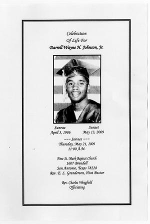 [Funeral Program for Darrell Wayne H. Johnson, Jr., May 21, 2009]