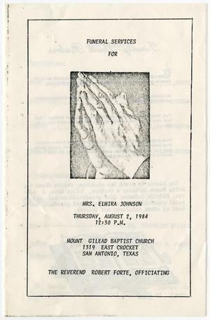 [Funeral Program for Elmira Johnson, August 2, 1984]