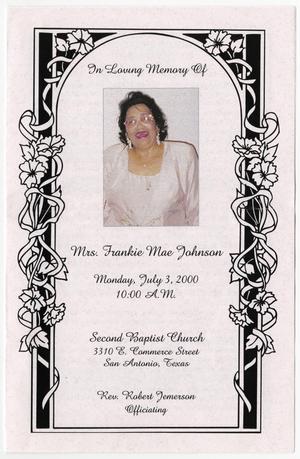 [Funeral Program for Frankie Mae Johnson, July 3, 2000]