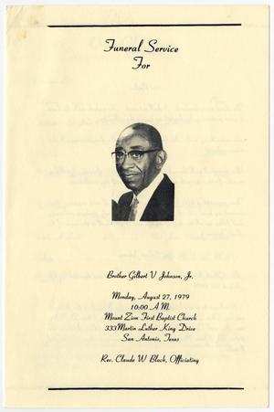 [Funeral Program for Gilbert V. Johnson, Jr., August 27, 1979]