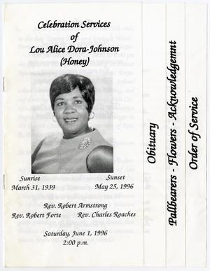 [Funeral Program for Lou Alice Dora-Johnson, June 1, 1996]