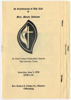 [Funeral Program for Maude Johnson, June 2, 1990]