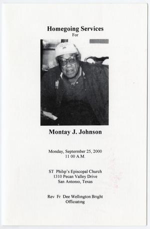 [Funeral Program for Montay J. Johnson, September 25, 2000]