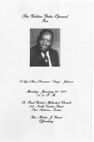 [Funeral Program for Thurman Johnson, January 26, 1987]
