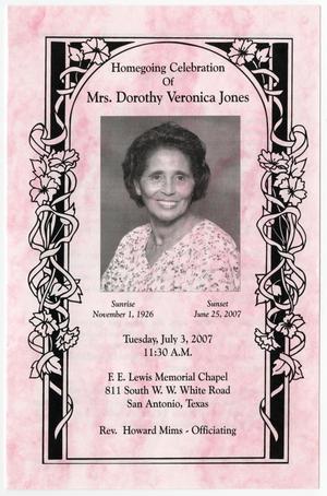 [Funeral Program for Dorothy Veronica Jones, July 3, 2007]