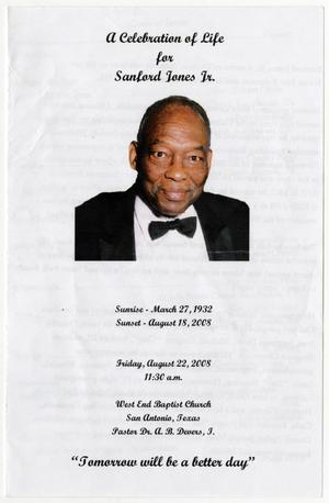 [Funeral Program for Sanford Jones, August 22, 2008]